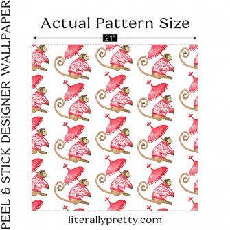 Removable Wallpaper Preppy Monkey Trendy Wall Decor For Teen