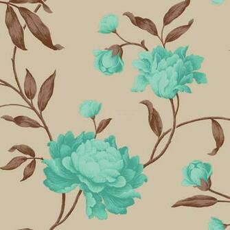 Teal Floral Background Chocolate Wallpaper