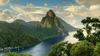 Mountain Sky Lake Sea Distance Wallpaper Background 4k