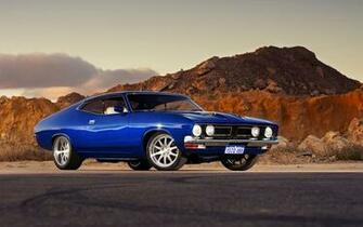 Wallpaper Ford Falcon Gt Blue Auto Side