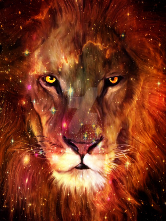 Lion Portrait Galaxy By Brrwsklly101 Wallpaper