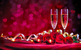 Heart Bouquet Champagne Rose Holiday Valentine S Day 4k Ultra Wallpaper