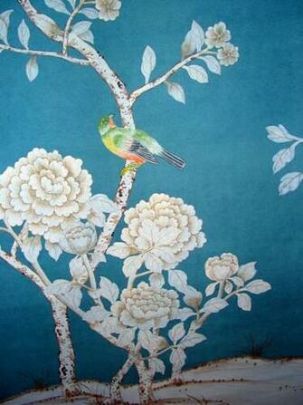 Prairie Perch Griffin Wong Handpainted Silk Wallpaper Oh My