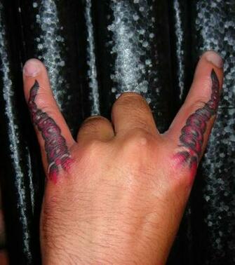 Metal Horn Tattoo By Lucidpetroglyphs666