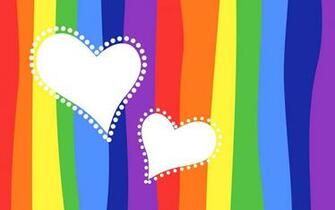 Rainbow Love Hearts Background Color Heart HD