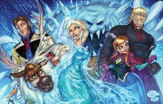 Wallpaper Frozen Anna Art Elsa Olaf Sven Kristoff Hans