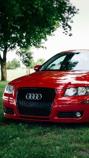 Wallpaper Audi A3 Red Front Auto Grass
