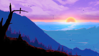 Sunset Scenery Minimalist Digital Art 4k Wallpaper