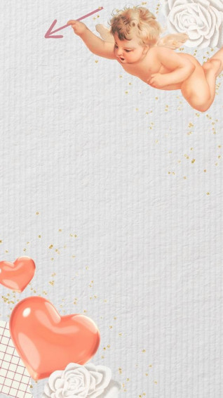 Cute Cupid With Hearts iPhone Wallpaper