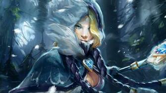 Dota Crystal Maiden Snowdrop Set Wallpaper In