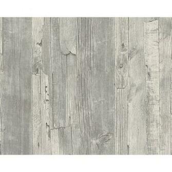 Distressed Driftwood Wood Panel Faux Effect Embossed Wallpaper
