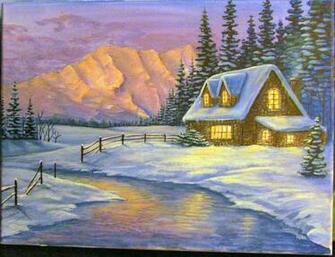 Play December Christmas Cottage To And Mountain