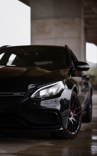Wallpaper Mercedes Front Car Benz C63s Amg Black