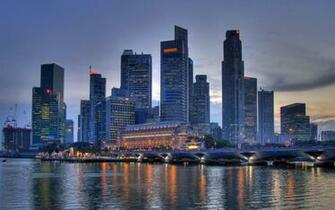 Singapore City Night Wallpaper
