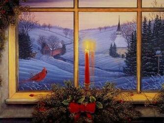 Christmas Scene Desktop Wallpaper Grasscloth