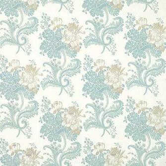 Home Decorating Wallpaper Rose Hill Duck Egg Blue Floral