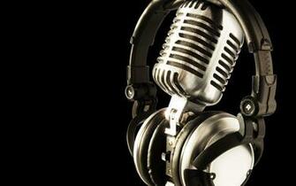 Music Studio Microphones Black Background Wallpaper