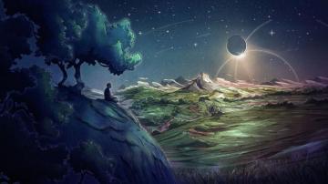 Desktop Wallpaper Meditation Forest Nature Calm Valley Moon