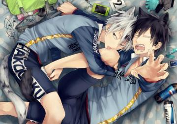 Konachan All Male Arakita Yasutomo Catboy Kuroda