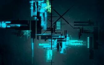 Digital Art Abstract Lines Cgi Neon Light Glowing Technology