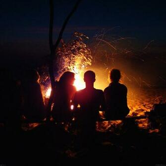 I Love Papers Mc07 Wallpaper Beach Bonfire Night Camp