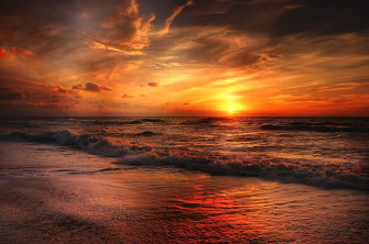 Beach North Sea Sunset Wallpaper HD Nature 4k