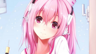 Illustration Anime Girls Short Hair Looking At