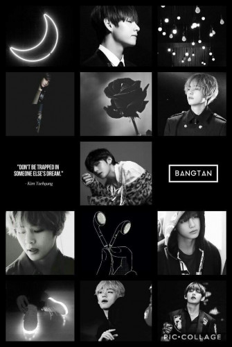 Bts Black Edits Taehyung Aesthetic And Galaxy Wallpaper