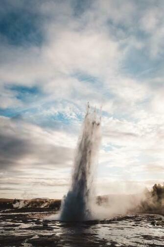 Captured Poseidon S Trident Rising Out Of Strokkur Geyser In