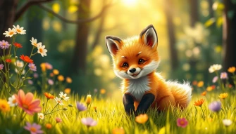 Cute Baby Fox Wallpaper
