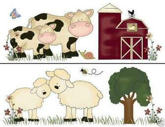 Wallpaper Border Wall Decals Baby Nursery Kids Room Farm Animals Decor