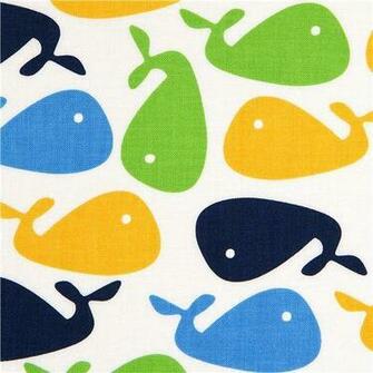 Cute Whale Wallpaper White Designer