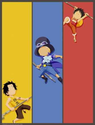 Asl Minimalist One Piece Manga Ace And Luffy Anime