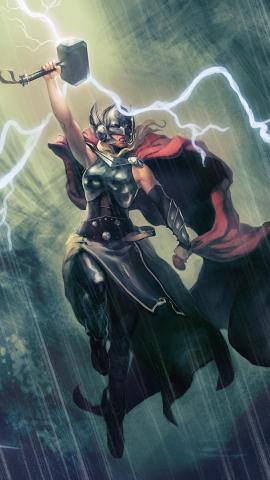 Lady Thor Phone Wallpaper
