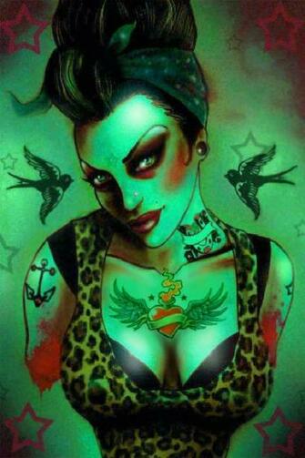 For iPhone Cartoons Wallpaper Zombie Woman