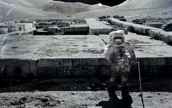 Moon Ruins Astronaut Cool Wallpaper