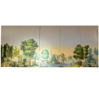 Huge Zuber Scenic Wallpaper Feat The French Garden At 1stdibs