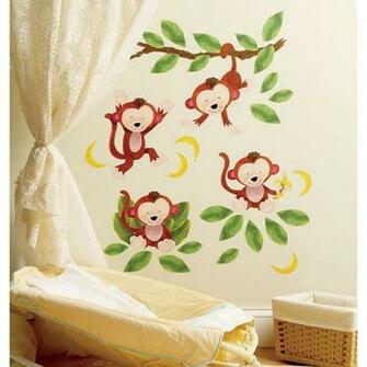 Baby Monkey Peel And Stick Appliques All Walls Wallpaper