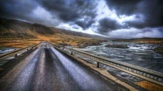 HDr Iceland Landscape The Road Home To Reykjavik Wallpaper