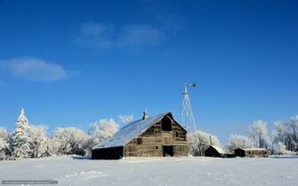 Winter Farm Background Wallpaper