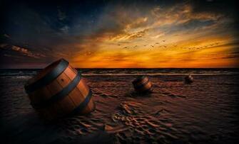 Beach Sunset Background Beautiful Photoshop