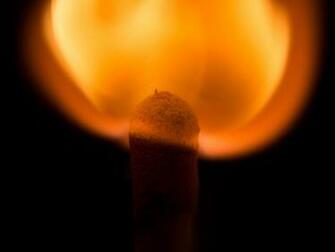 Wallpaper Match Fire Dark Macro Standard