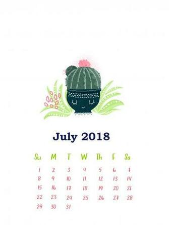 July iPhone Calendar Wallpaper