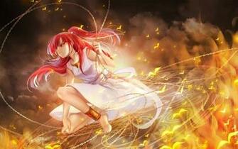 Fire Chain Red Eyes Long Hair Magi The Labyrinth Of Magic HD Wallpaper