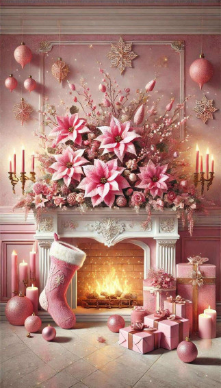 Customizable Pink Christmas Wallpaper For Your Screen