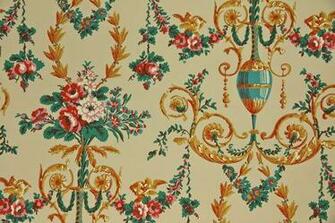 Floral Wallpaper Vintage 1950s Style Design