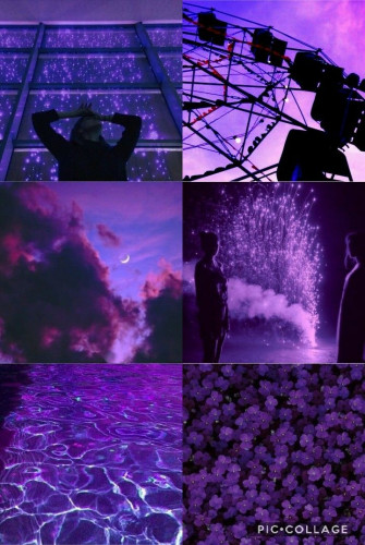 Purple Indigo Violet Color Collage Mood Board Wallpaper