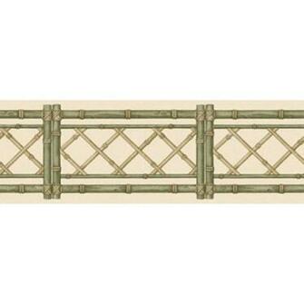 Bamboo Lattice With Green Laser Cut Wall Border All Walls