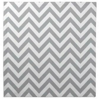 Grey And White Chevron Zigzag Pattern Napkin