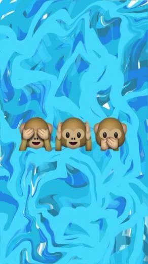It Background Blue iPhone Monkeys Wallpaper Emoji Lockscreen